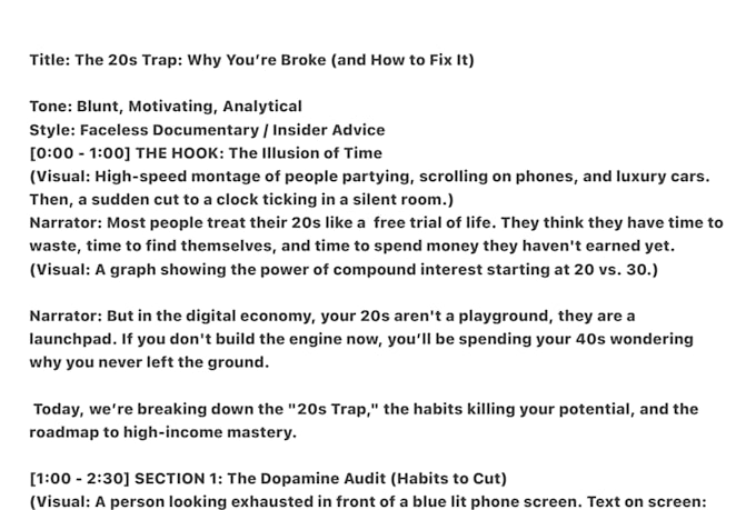 ghostwrite viral scripts for your faceless youtube channel